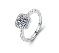 Luckimoli Moissanite Adjustable Engagement Ring, Promise Eternity Ring for Women,Wedding Rings,Jewelry Gift,Friendship Promise Fashion Jewelry Valentine Gifts for Women
