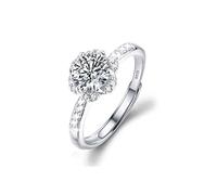 Luckimoli S925 Moissanite Adjustable Engagement Ring, Promise Eternity Ring for Women,Wedding Rings,Jewelry Gift,Friendship Promise Fashion Jewelry Valentine Gifts for Women