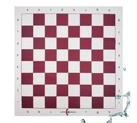 LUCKIN SPORTS Standard Professional Tournament Chessboard, 20" x 20" in Size with 2.25" Squares. 100% Durable Felt Fabric. Waterproof and Stain Resistant, Washable and Ironable. (Red)