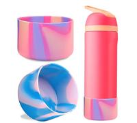 LUCKINEE 2Pcs Protective Silicone Boot Bottom Base for Owala FreeSip Twist and Flip Flask 32OZ and More Other Flask Water Bottles with Bottom Diameter 3.3-3.43in