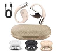 Luckinwish Q39 Ai Earbuds - Bluetooth 5.4 Real Time Open Ear Headphones, with Real-Time Ai Translation, Long Battery Life, Built-in Mic, Ideal for Travel, Business & Learning (Khaki)