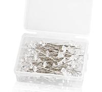 Luckious 100 Pcs Diamond Encrusted Crystal Flower Pins with plastic storage case, use for Bridal DIY Sewing Craft, DIY Dressmaking, Sewing, Decoration, Wedding Bouquet