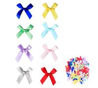 Luckious 100 Pcs Multicolor Polyester Mini Bows, Double Sided, DIY Crafts, Sewing, Wedding, Gift Decoration