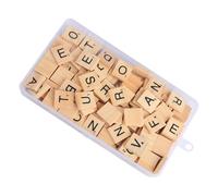Luckious 100 PCS Wooden Alphabet Blocks - DIY English Letter Tiles for Word Building,Educational Decor for Kids,Ideal for Early Learning,Wall Decorations