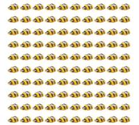 Luckious 100PCS Self-Adhesive Bee Decorative Stickers, Mini Wooden Bee Stickers Craft Cards, DIY Handicraft Wooden Decorations, Suitable for Miniature Garden Decoration, Scrapbooking, Card Making