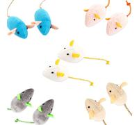 Luckious 10PCS Catnip Toys for Cats - Catnip Mouse Soft Toys for Cat Playing Chewing Teeth Cleaning, 10 Pack Catnip Mouse Toys for Interactive Fun