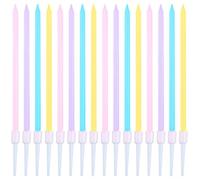 Luckious 16 PCS Birthday Cake Candles, Thin Cupcake Candles, Long Birthday Candles, Candles with Holders for Birthday Cakes, Wedding Cake Decorations (Pink, Yellow, Blue, Purple)