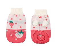 Luckious 1PC Fall Winter Pet Jumper and Sweater for Cats and Dogs Pink Strawberry Printed- Cozy and Warm Pet Clothing