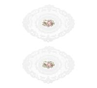 Luckious 2 Pack Retro Lace Placemats - French Crochet Doilies Table Placemats, Handmade Embroidered Table Mats