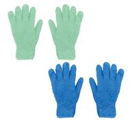 Luckious 2 Pairs Microfibre Dusting Gloves, Coral Flannel Car & Household Cleaning Gloves, Dusting Cleaning Gloves, Household Cleaning with Blinds, Plants, Windows, Mirrors, Lamps, Car Cleaning