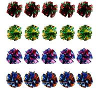 Luckious 20 PCS Multicolor Cat Crinkle Flower Ball Toy Interactive Noisemaking Ball for Cats Engaging and Fun Toy for Playtime and Interaction