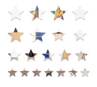 Luckious 20pcs/Set Star Shape Mirror Stickers - 3D Acrylic Stars Mirrored Decals for DIY Room and Home Decoration