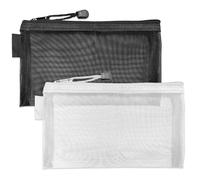 Luckious 2PCS Clear Pencil Pouch - Transparent Zipper Pencil Case (Black+White)