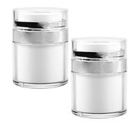 Luckious 2Pcs Cream Vacuum Bottles,Airless Pump Travel Cosmetic Jar Container,Portable Empty Refillable Cream Bottles for Lotions Creams Makeup Storage(30ML)
