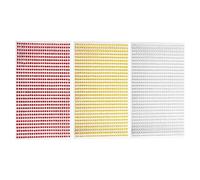 Luckious 3PCS Self-Adhesive Rhinestone Sticker - Synthetic Material Gems in Red and Yellow for DIY Crafts and Creative Projects (3MM, Red, White, Yellow)