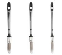 Luckious 3pcs Wall Paint Brush,Rubber Plastic Handle Small Paint Brush,Multi-functional Small Brush Head for Picture Board,Corner,Wall Decoration