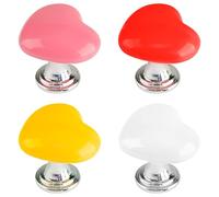 Luckious 4 PCS Heart Shaped Toilet Flush Button Versatile Press Button for Toilet Tank,Wardrobes,and Cabinets Simple Installation,Ideal for Various Applications