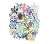 Luckious 50PCS Colorful Sea Turtle Stickers - Waterproof Colorful Ocean Turtle Stickers - Vinyl Decals Pack for Office, Laptop, Hydro Flask, Water Bottles, and More