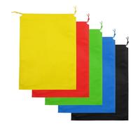 Luckious 5Pcs Drawstring Shoe Bags - Portable Medium Fabric Travel Storage Bags with Drawstrings