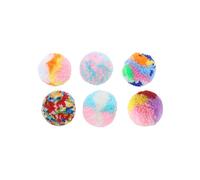 Luckious 6 Pack Colorful Cat Toys - Soft Interactive Plush Bite-resistant Cat Balls, Cute Kitten Toys Pom Pom Balls for Playing, Chasing, Teeth Grinding, Chewing, Training