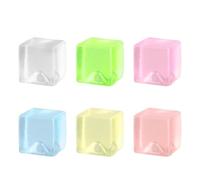 Luckious 6 Pieces Mini Ice Cube Squeeze Toys,Anxiety and Stress Relieving Ice Cube Shaped Small Toys,Clear Cube Sensory Toys,Party Bag Stuffers for Kids and Adults