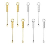 Luckious 8 Pcs Metal Tiny Snuff Spoon Micro Scoops - Medicine Powder Spoon Necklace Pendants (Golden and Silver), 2212-172A