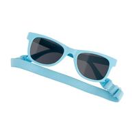 Luckious Baby Sunglasses for Infants - Polarized Silicone Sun Shades with Adjustable Straps for Outdoor Stroller Use - Soft and Comfortable for 0-1 Year Olds(Blue)