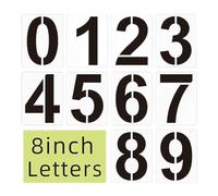 Luckious Brand 20 cm Large Number Stencils - Set of 10 Reusable Plastic Stencils for Easy and Accurate Address Number Painting from 0 to 9
