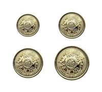 Luckious Brand 40 Pcs Metal Blazer Button Set - Vintage Copper Buttons for Blazer, Suit, and Coat, Gold