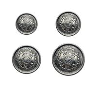 Luckious Brand 40 Pcs Metal Blazer Button Set - Vintage Copper Buttons for Blazer, Suit, and Coat, Silver