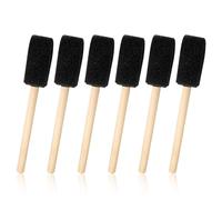 Luckious Brand 6PCS Foam Brush Set - Sponges Tools Precision Painting with Wooden Handles - Sponges Foam Brushes for Wood Stain Wood Oil Acrylic Paint Crafting