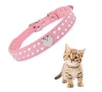 Luckious Brand Crystal Pet Collar - Bling PU Leather Rhinestone Adjustable Collar for Small and Medium Dogs and Cats (Size: S/M)