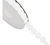 Luckious Brand Daisy Flower Lace Ribbon - Elegant Polyester Embroidery Trim for Sewing, Crafts, Dressmaking, and Decorations