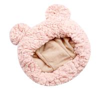 Luckious Cat Bear Hat, Soft Breathable Cute Bear Shape Headwear, Adjustable Ears Pet Hat Kitten Costume Winter Accessory Photo Props Gifts for Cat Puppy Dog (Pink)