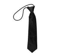 Luckious Children's Tie - Solid Color Elastic Children's Tie For School, Fashion, Wedding (Black)