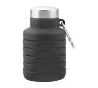 Luckious Collapsible Water Bottle: Silicone Travel Essential, Foldable Gym Bottle, Leak-proof Hiking Accessories - Available in Orange or Gray