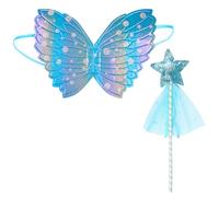 Luckious Colorful Butterfly Wings and Magic Wand Set Adorable Costume Accessories for Children's Performances,Parties,and Photo Shoots Perfect for Festive Celebrations