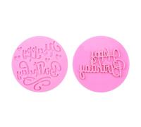 Luckious Cookie Cutters Set - 2 PCS Round Cookie Stamps with 'Happy Birthday' Cookie Cutter Mould for Birthday Celebrations