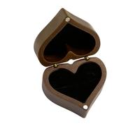 Luckious Custom Wooden Wedding Ring Box - Heart Shape Walnut Jewelry Storage for Engagement Proposal, Wedding Anniversary