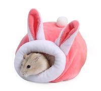 Luckious Hamster Bed - Soft and Cozy Small Animal Bedding Sleeping Retreat for Hamsters, Hedgehogs, Guinea Pigs, Cute and Warm Hamster House (Pink)