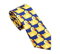 Luckious Men's Duck Tie, Funny Yellow Duck Printed Tie for Party, Cosplay, Work, Theme Banquet, Stage Performance