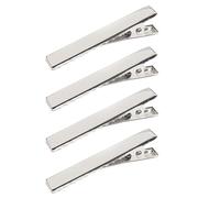 Luckious Men's Tie Clip Set - Classic Necktie Bar Clasp & Tie Pin for Long Styles - Sl nd Stylish Tie Bar Clip Set, Silver