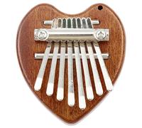 Luckious Mini Thumb Piano - Portable 8-Key Kalimba Solid Wood Finger Piano, Heart-Shaped or Teardrop-Shaped, Ideal Music Gift