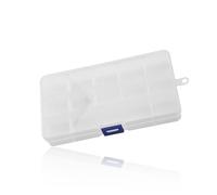 Luckious Plastic Bead Storage Organizer Box with 15 Adjustable Dividers - Earring and Small Item Jewelry Container for Travel (Pink/Transparent)