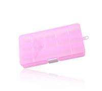 Luckious Plastic Bead Storage Organizer Box with 15 Adjustable Dividers - Earring and Small Item Jewelry Container for Travel (Pink/Transparent)