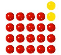 Luckious Plastic Game Balls - 21 Pcs Set, 19 Red & 2 Yellow Balls for Hungry Hippos