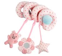 Luckious Pram Spiral Toys,Baby Stroller Toys,Car Seat Suspension Toys,Baby Spiral Cot Stroller Toys with Bell Soft Cute Toys for All Babies (Pink Pig)