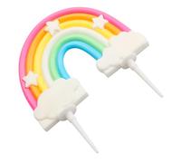 Luckious 1 PC Rainbow Cake Decorations, Soft Ceramic Rainbow Cake Decorations, Colourful Personalised Cake Decorations, Rainbow Cake Decorations, Birthday Party Supplies for Kids Boys and Girls
