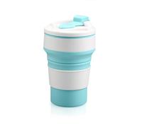 Luckious Silicone Folding Travel Mug with Lid, Foldable, Reusable, Dishwasher Safe