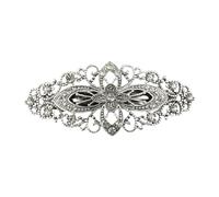 Luckious Vintage Flower Hair Barrette Hair Slides - Antique Style Crystal Hair Clips for Women - Elegant Hair Jewelry for Weddings, Birthdays, and Proms